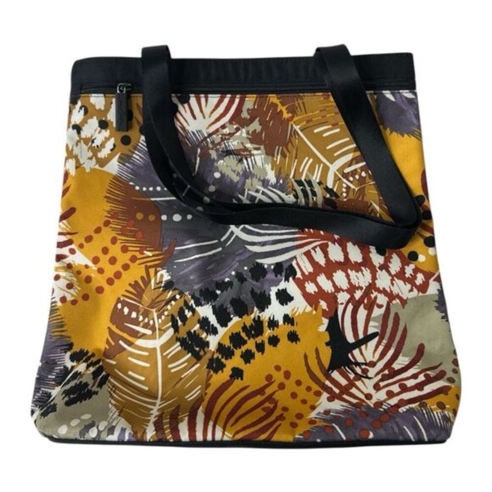 Vera Bradley Lighten Up‎ Tote Painted Feathers Yellow Black Purple